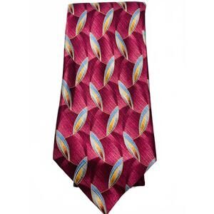 Vintage Meeting Street Handmade Men's Neck Tie with Leaf Pattern Staining